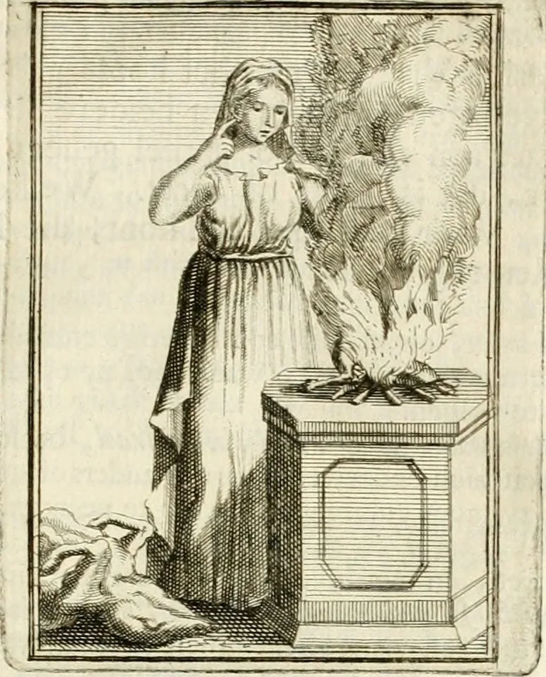 An illustration from Tafereel van overdeftige zinnebeelden : gemaelt naer de deuchden, ondeuchden, gemoetsdriften der menschen, straffen Godts, en zegeningen : eerst beschreven door Cesare Ripa, Pierius Valerianus, Orus Apollo, en anderen ..., 1722, leaf 172