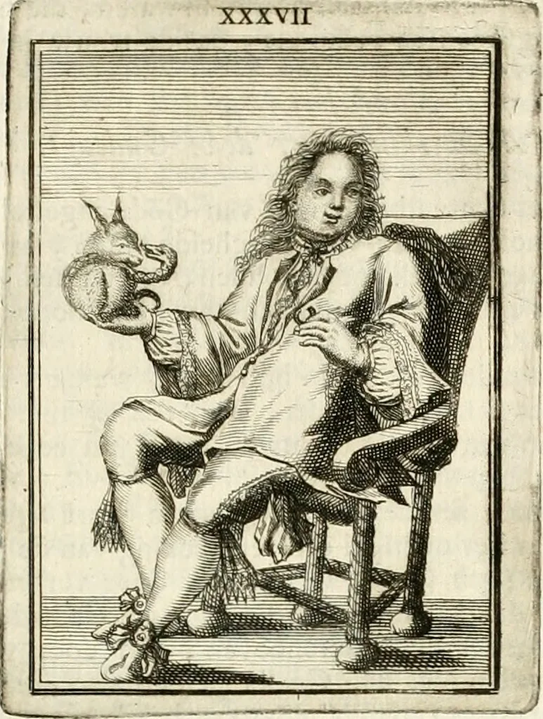 An illustration from Tafereel van overdeftige zinnebeelden : gemaelt naer de deuchden, ondeuchden, gemoetsdriften der menschen, straffen Godts, en zegeningen : eerst beschreven door Cesare Ripa, Pierius Valerianus, Orus Apollo, en anderen ..., 1722, leaf 222