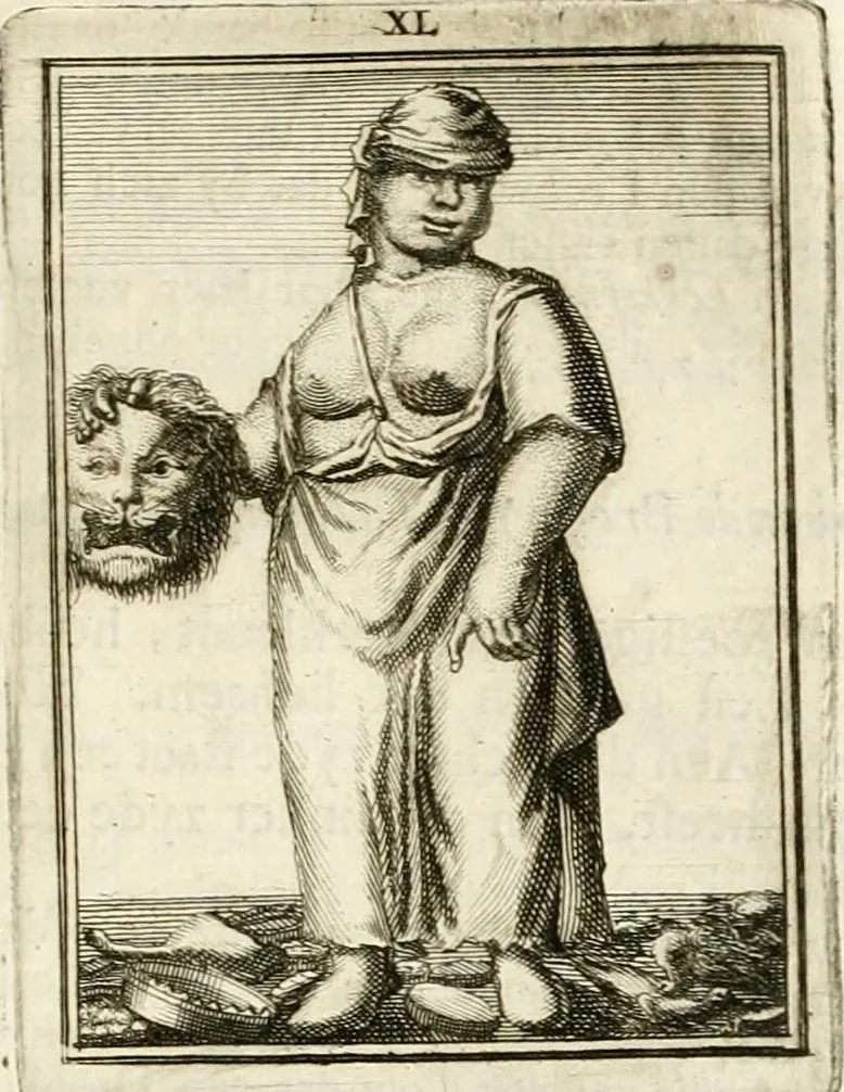 An illustration from Tafereel van overdeftige zinnebeelden : gemaelt naer de deuchden, ondeuchden, gemoetsdriften der menschen, straffen Godts, en zegeningen : eerst beschreven door Cesare Ripa, Pierius Valerianus, Orus Apollo, en anderen ..., 1722, leaf 238