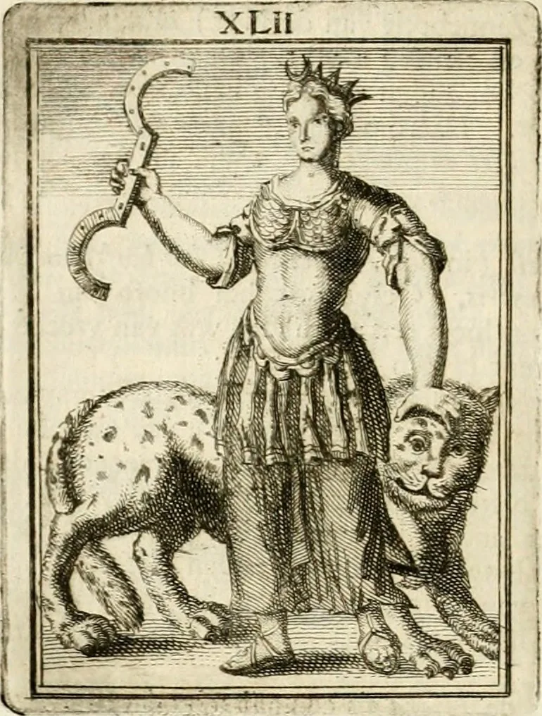An illustration from Tafereel van overdeftige zinnebeelden : gemaelt naer de deuchden, ondeuchden, gemoetsdriften der menschen, straffen Godts, en zegeningen : eerst beschreven door Cesare Ripa, Pierius Valerianus, Orus Apollo, en anderen ..., 1722, leaf 247