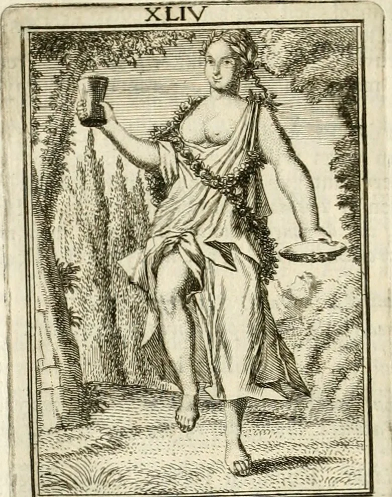 An illustration from Tafereel van overdeftige zinnebeelden : gemaelt naer de deuchden, ondeuchden, gemoetsdriften der menschen, straffen Godts, en zegeningen : eerst beschreven door Cesare Ripa, Pierius Valerianus, Orus Apollo, en anderen ..., 1722, leaf 261