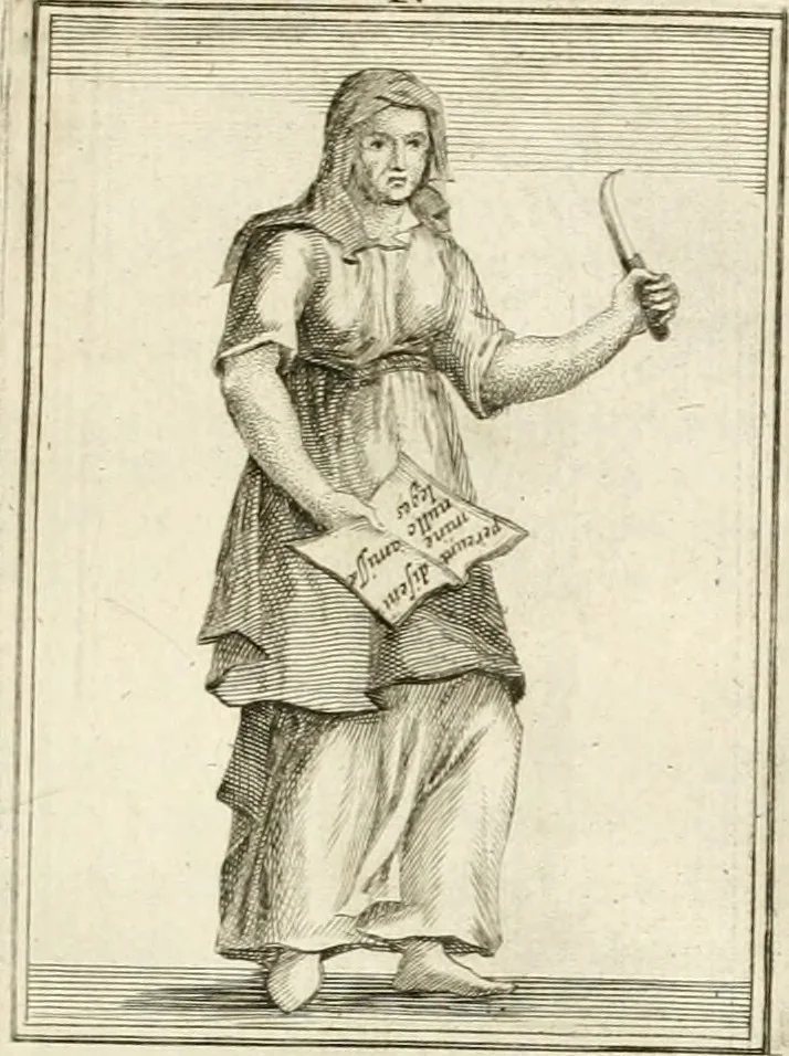 An illustration from Tafereel van overdeftige zinnebeelden : gemaelt naer de deuchden, ondeuchden, gemoetsdriften der menschen, straffen Godts, en zegeningen : eerst beschreven door Cesare Ripa, Pierius Valerianus, Orus Apollo, en anderen ..., 1722, leaf 34