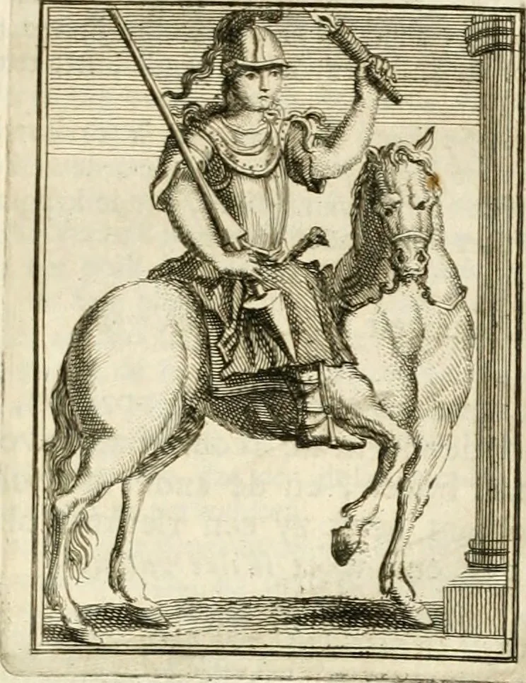 An illustration from Tafereel van overdeftige zinnebeelden : gemaelt naer de deuchden, ondeuchden, gemoetsdriften der menschen, straffen Godts, en zegeningen : eerst beschreven door Cesare Ripa, Pierius Valerianus, Orus Apollo, en anderen ..., 1722, leaf 346