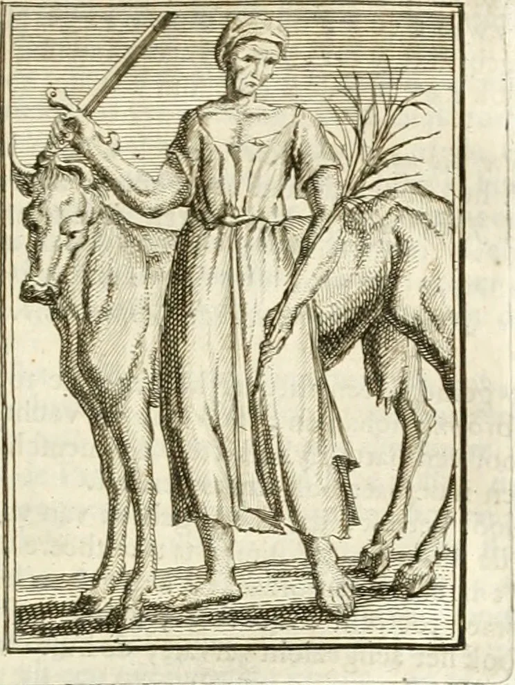 An illustration from Tafereel van overdeftige zinnebeelden : gemaelt naer de deuchden, ondeuchden, gemoetsdriften der menschen, straffen Godts, en zegeningen : eerst beschreven door Cesare Ripa, Pierius Valerianus, Orus Apollo, en anderen ..., 1722, leaf 354