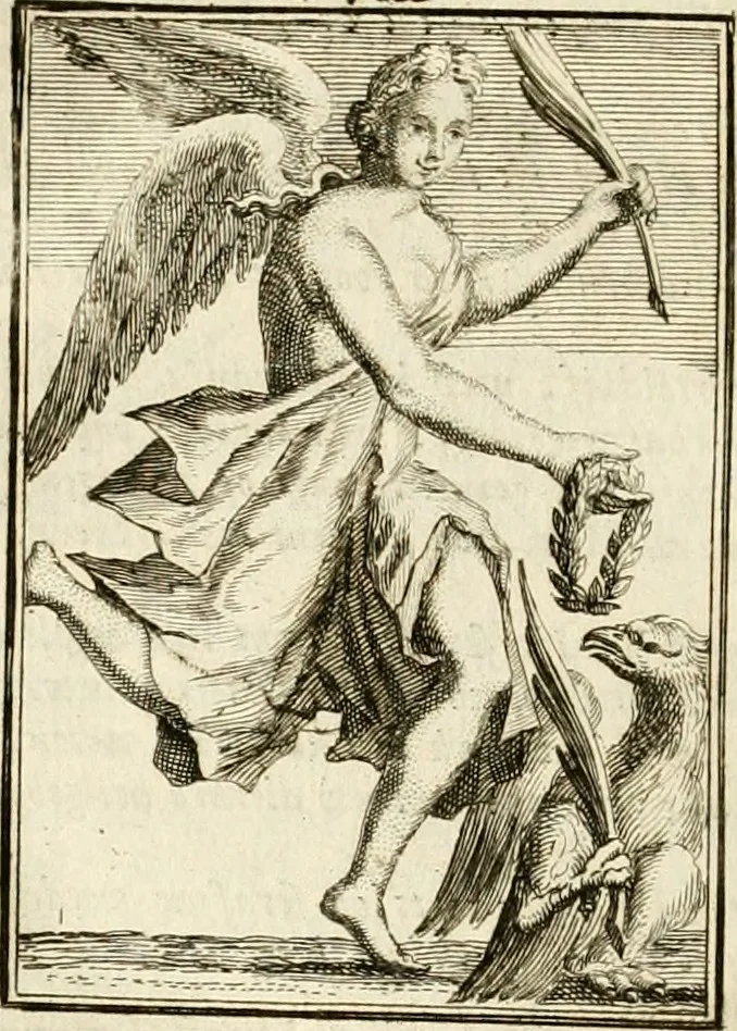 An illustration from Tafereel van overdeftige zinnebeelden : gemaelt naer de deuchden, ondeuchden, gemoetsdriften der menschen, straffen Godts, en zegeningen : eerst beschreven door Cesare Ripa, Pierius Valerianus, Orus Apollo, en anderen ..., 1722, leaf 371