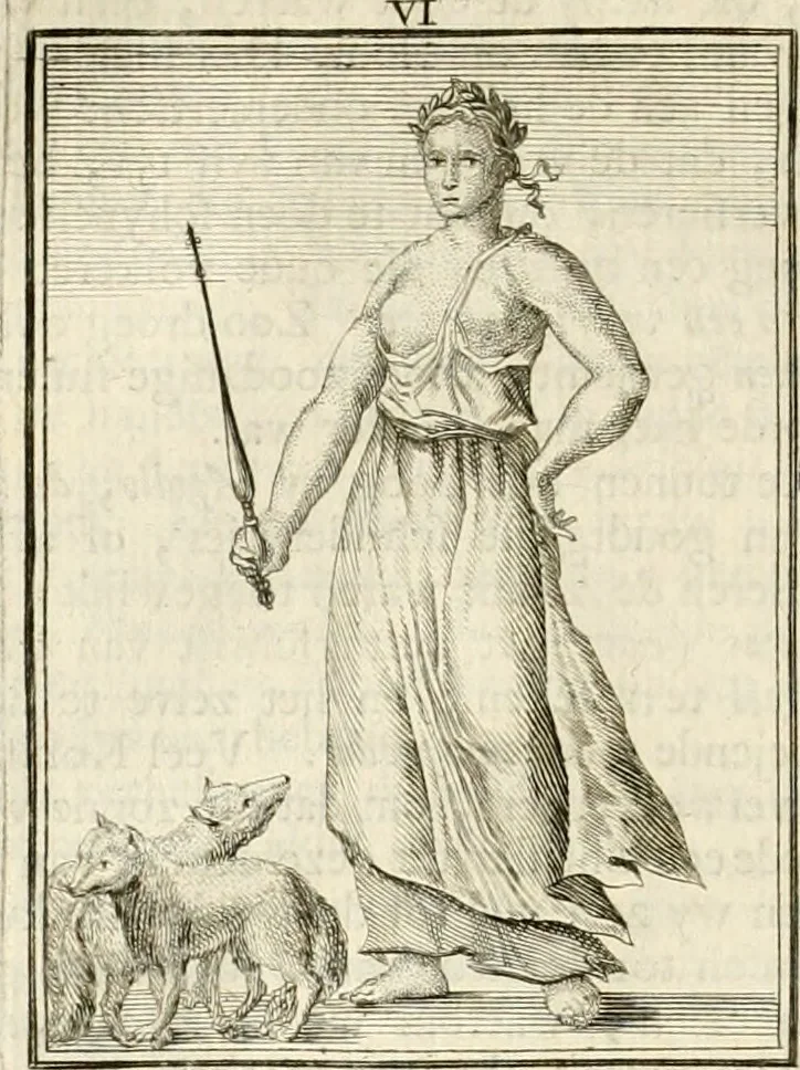 An illustration from Tafereel van overdeftige zinnebeelden : gemaelt naer de deuchden, ondeuchden, gemoetsdriften der menschen, straffen Godts, en zegeningen : eerst beschreven door Cesare Ripa, Pierius Valerianus, Orus Apollo, en anderen ..., 1722, leaf 41
