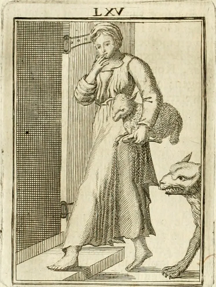 An illustration from Tafereel van overdeftige zinnebeelden : gemaelt naer de deuchden, ondeuchden, gemoetsdriften der menschen, straffen Godts, en zegeningen : eerst beschreven door Cesare Ripa, Pierius Valerianus, Orus Apollo, en anderen ..., 1722, leaf 427