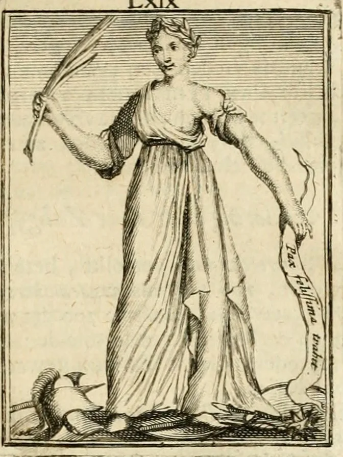 An illustration from Tafereel van overdeftige zinnebeelden : gemaelt naer de deuchden, ondeuchden, gemoetsdriften der menschen, straffen Godts, en zegeningen : eerst beschreven door Cesare Ripa, Pierius Valerianus, Orus Apollo, en anderen ..., 1722, leaf 448