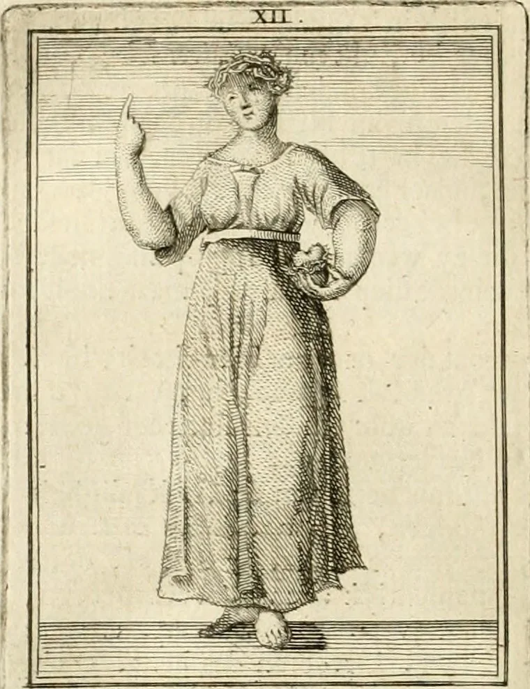An illustration from Tafereel van overdeftige zinnebeelden : gemaelt naer de deuchden, ondeuchden, gemoetsdriften der menschen, straffen Godts, en zegeningen : eerst beschreven door Cesare Ripa, Pierius Valerianus, Orus Apollo, en anderen ..., 1722, leaf 73