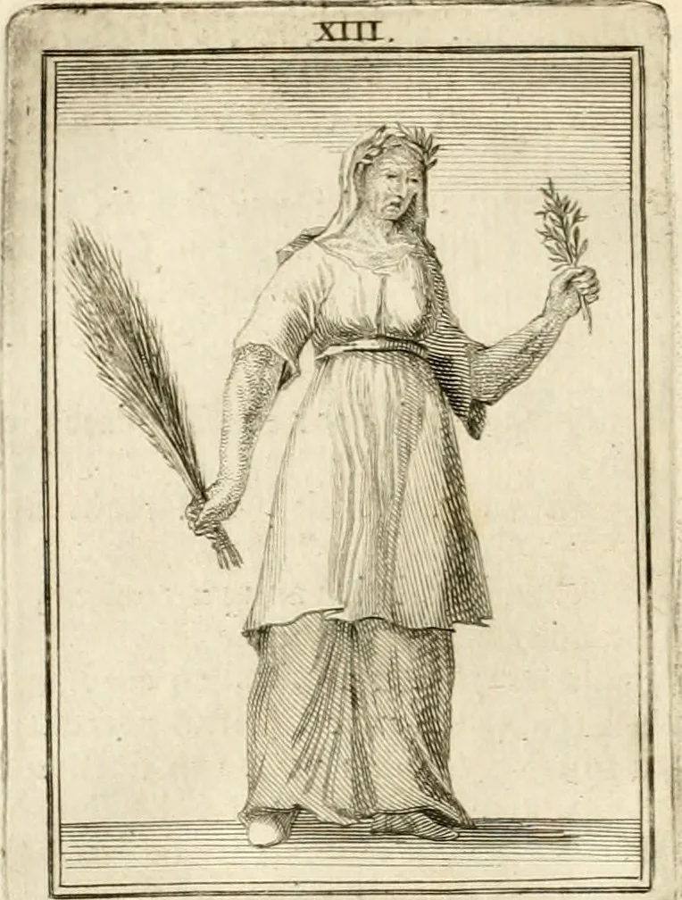 An illustration from Tafereel van overdeftige zinnebeelden : gemaelt naer de deuchden, ondeuchden, gemoetsdriften der menschen, straffen Godts, en zegeningen : eerst beschreven door Cesare Ripa, Pierius Valerianus, Orus Apollo, en anderen ..., 1722, leaf 77