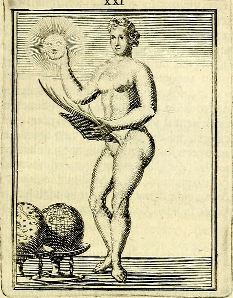 An illustration from Tafereel van overdeftige zinnebeelden, gemaelt naer de deuchden, ondeuchden, gemoetsdriften der menschen, straffen Godts, en zegeningen, 1722, leaf 116