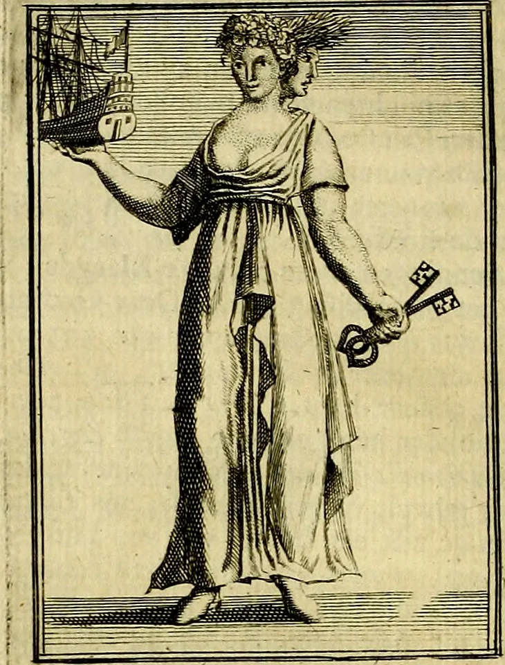 An illustration from Tafereel van overdeftige zinnebeelden, gemaelt naer de deuchden, ondeuchden, gemoetsdriften der menschen, straffen Godts, en zegeningen, 1722, leaf 141