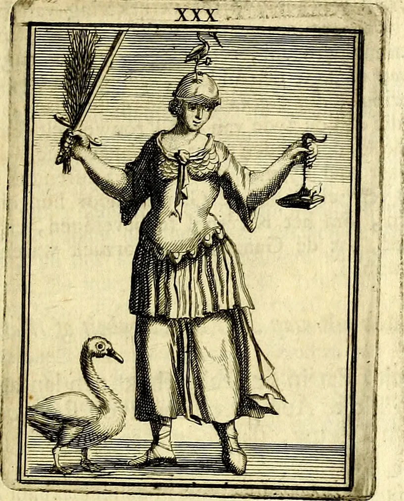 An illustration from Tafereel van overdeftige zinnebeelden, gemaelt naer de deuchden, ondeuchden, gemoetsdriften der menschen, straffen Godts, en zegeningen, 1722, leaf 180