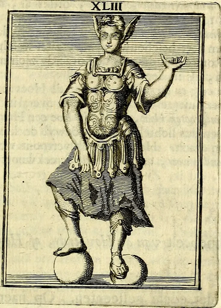 An illustration from Tafereel van overdeftige zinnebeelden, gemaelt naer de deuchden, ondeuchden, gemoetsdriften der menschen, straffen Godts, en zegeningen, 1722, leaf 256