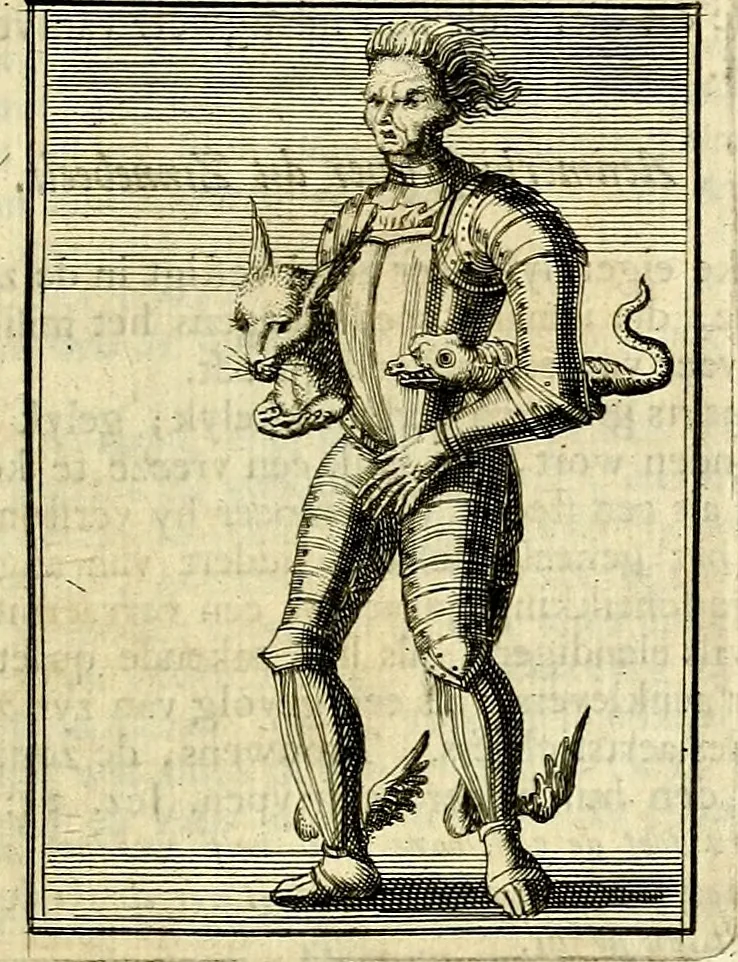 An illustration from Tafereel van overdeftige zinnebeelden, gemaelt naer de deuchden, ondeuchden, gemoetsdriften der menschen, straffen Godts, en zegeningen, 1722, leaf 278