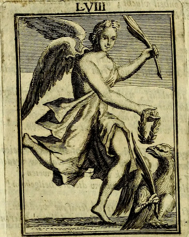 An illustration from Tafereel van overdeftige zinnebeelden, gemaelt naer de deuchden, ondeuchden, gemoetsdriften der menschen, straffen Godts, en zegeningen, 1722, leaf 373