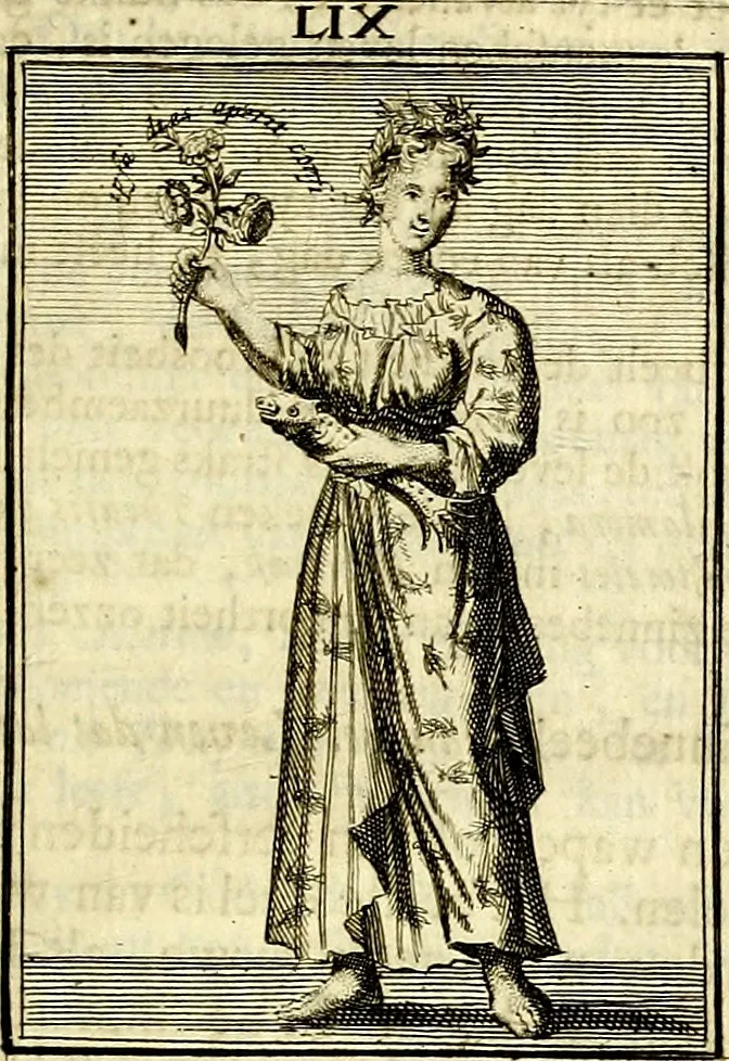 An illustration from Tafereel van overdeftige zinnebeelden, gemaelt naer de deuchden, ondeuchden, gemoetsdriften der menschen, straffen Godts, en zegeningen, 1722, leaf 380