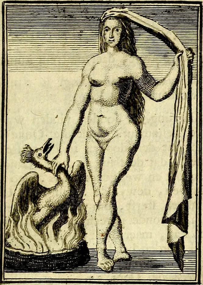 An illustration from Tafereel van overdeftige zinnebeelden, gemaelt naer de deuchden, ondeuchden, gemoetsdriften der menschen, straffen Godts, en zegeningen, 1722, leaf 402