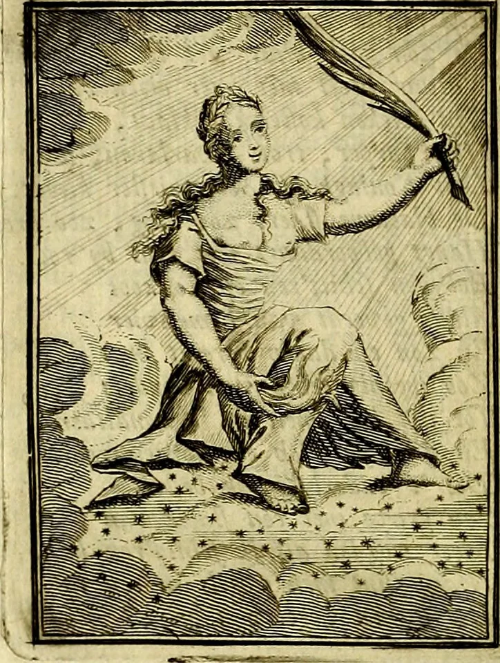 An illustration from Tafereel van overdeftige zinnebeelden, gemaelt naer de deuchden, ondeuchden, gemoetsdriften der menschen, straffen Godts, en zegeningen, 1722, leaf 413