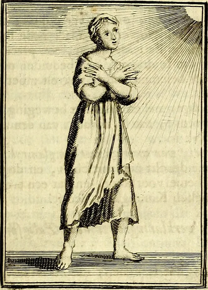 An illustration from Tafereel van overdeftige zinnebeelden, gemaelt naer de deuchden, ondeuchden, gemoetsdriften der menschen, straffen Godts, en zegeningen, 1722, leaf 418