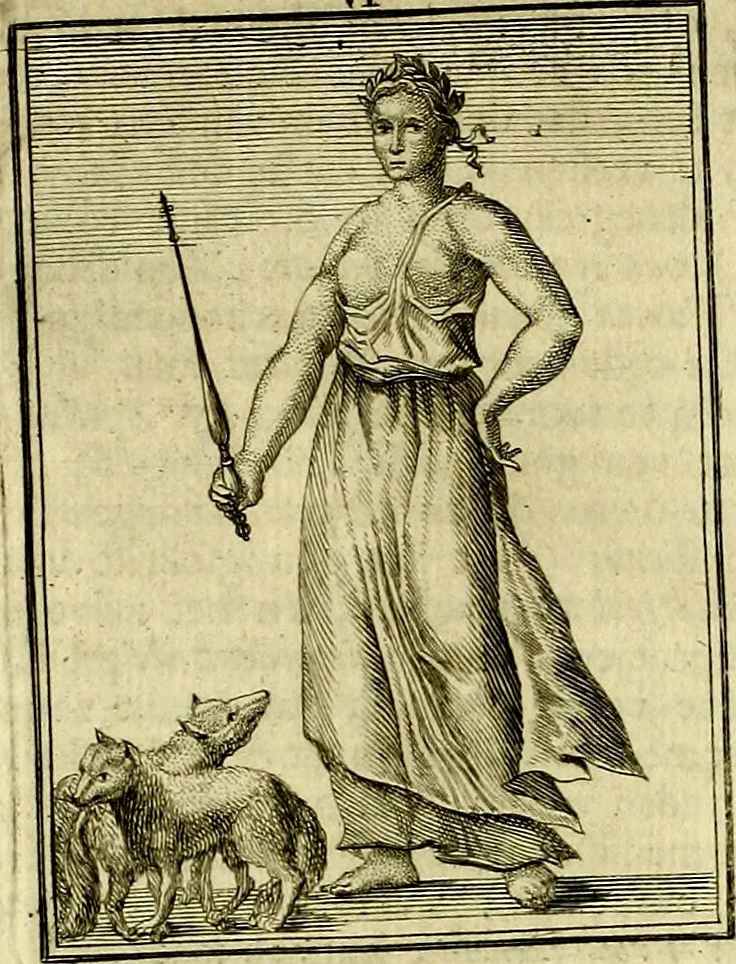 An illustration from Tafereel van overdeftige zinnebeelden, gemaelt naer de deuchden, ondeuchden, gemoetsdriften der menschen, straffen Godts, en zegeningen, 1722, leaf 43