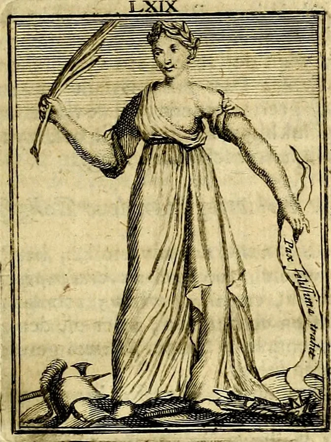An illustration from Tafereel van overdeftige zinnebeelden, gemaelt naer de deuchden, ondeuchden, gemoetsdriften der menschen, straffen Godts, en zegeningen, 1722, leaf 450