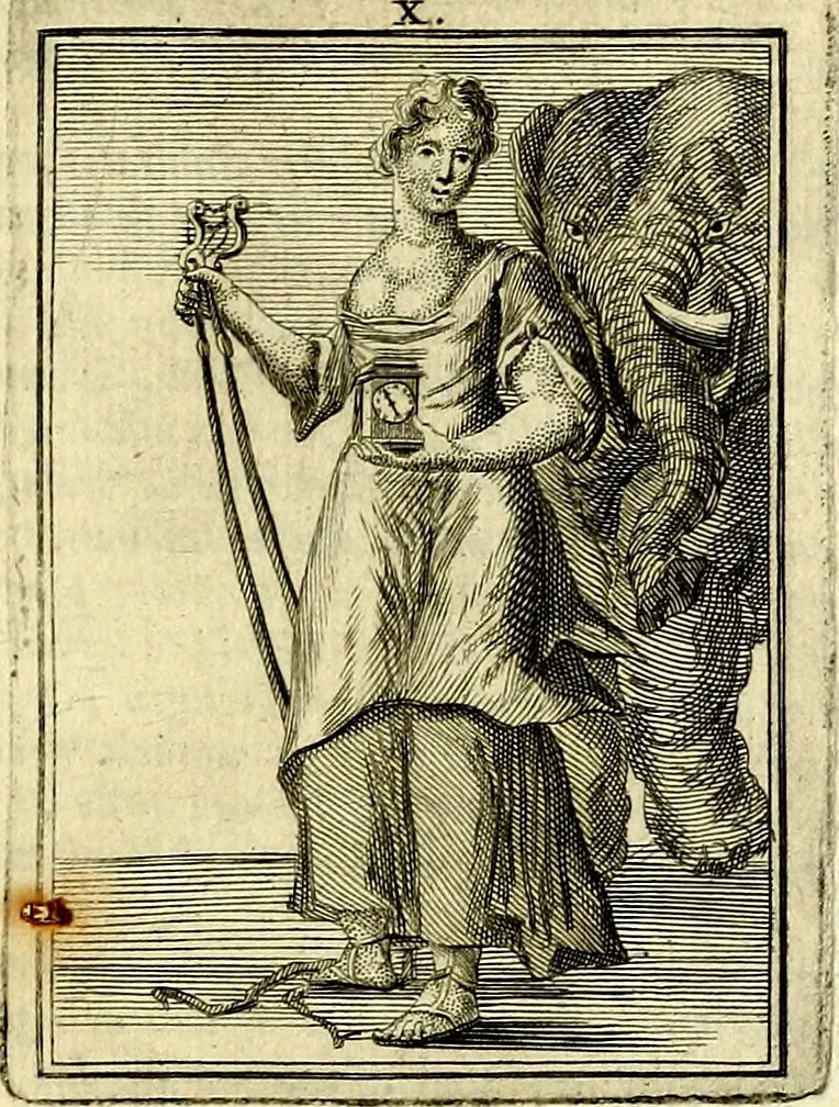 An illustration from Tafereel van overdeftige zinnebeelden, gemaelt naer de deuchden, ondeuchden, gemoetsdriften der menschen, straffen Godts, en zegeningen, 1722, leaf 66