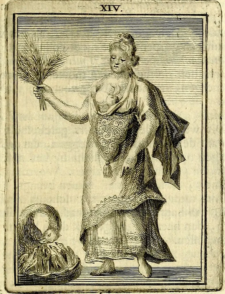 An illustration from Tafereel van overdeftige zinnebeelden, gemaelt naer de deuchden, ondeuchden, gemoetsdriften der menschen, straffen Godts, en zegeningen, 1722, leaf 82