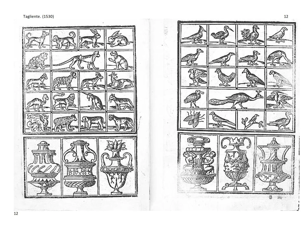 An illustration from Opera nuova che insegna a le donne cusire, a racammare, & a disegnare a ciascuno: et la detta opera sara di grande utilita ad ogni artista, per esser il disegno a ognuno necessario, la qual intitolata esempio di recammi, 1530, leaf 11