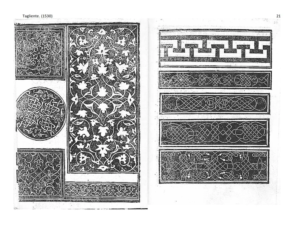 An illustration from Opera nuova che insegna a le donne cusire, a racammare, & a disegnare a ciascuno: et la detta opera sara di grande utilita ad ogni artista, per esser il disegno a ognuno necessario, la qual intitolata esempio di recammi, 1530, leaf 20