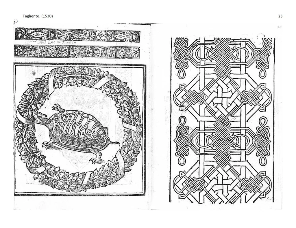 An illustration from Opera nuova che insegna a le donne cusire, a racammare, & a disegnare a ciascuno: et la detta opera sara di grande utilita ad ogni artista, per esser il disegno a ognuno necessario, la qual intitolata esempio di recammi, 1530, leaf 22