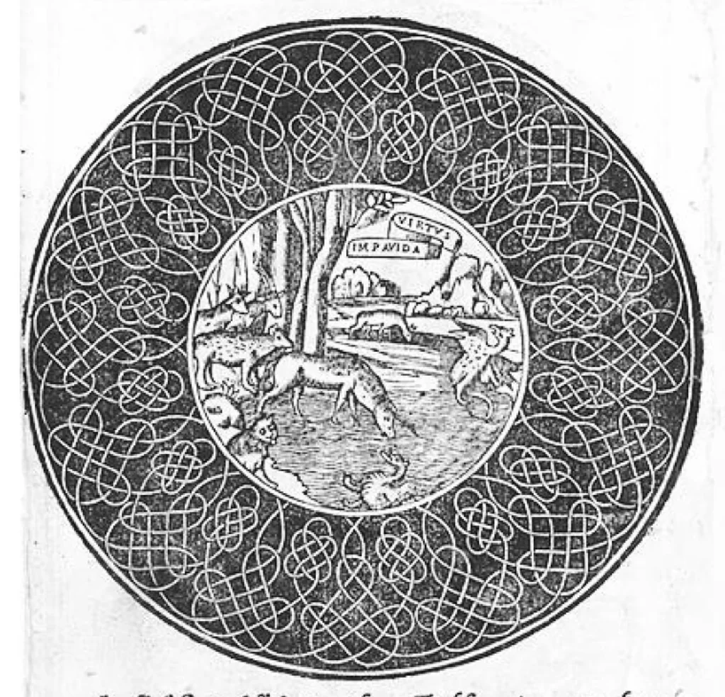 An illustration from Opera nuova che insegna a le donne cusire, a racammare, & a disegnare a ciascuno: et la detta opera sara di grande utilita ad ogni artista, per esser il disegno a ognuno necessario, la qual intitolata esempio di recammi, 1530, leaf 4
