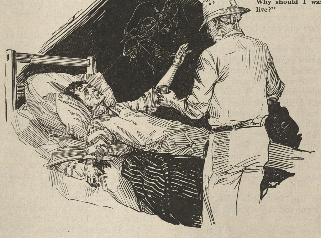 An illustration from Tales of Magic and Mystery, Vol. 1, No. 1 (December 1927), 1927, leaf 36