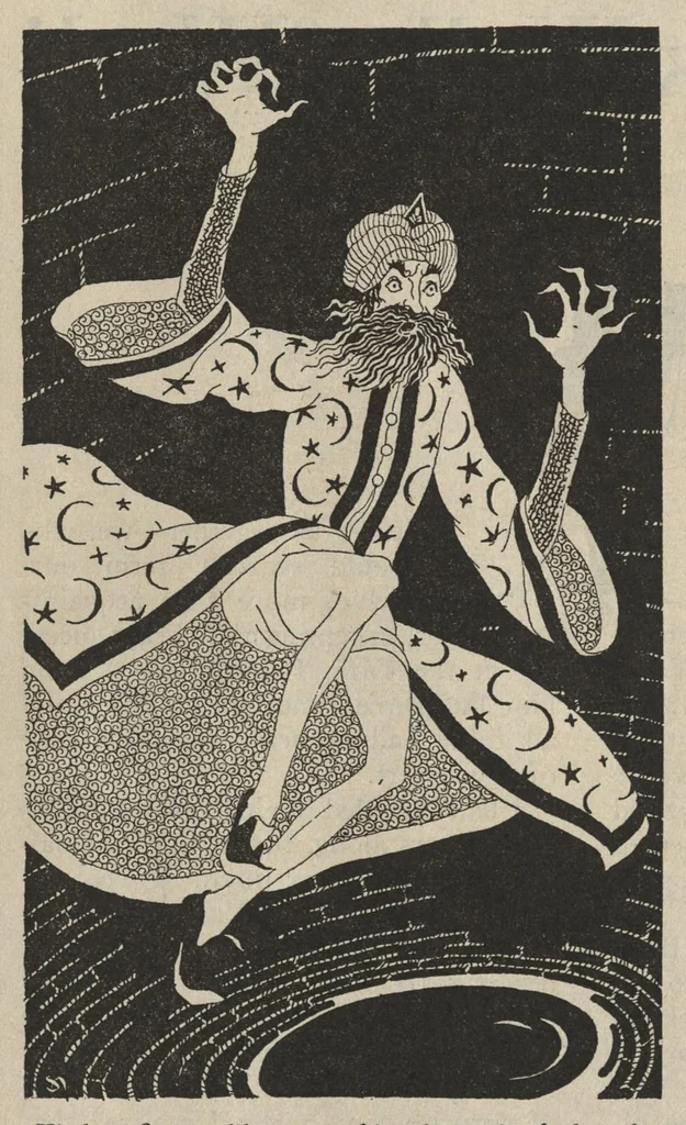 An illustration from Tales of Magic and Mystery, Vol. 1, No. 1 (December 1927), 1927, leaf 9
