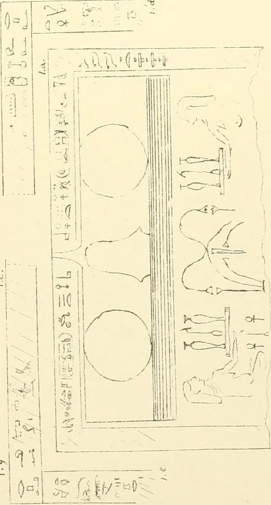 An illustration from Tanis, 1885, leaf 218