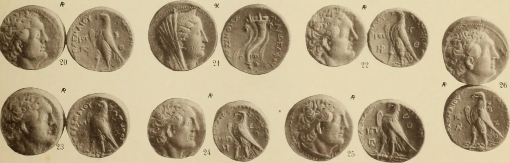 An illustration from Ta nomismata tou kratous ton Ptolemaion, 1904, leaf 74