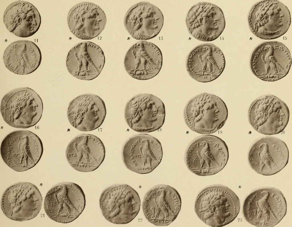An illustration from Ta nomismata tou kratous ton Ptolemaion, 1904, leaf 76