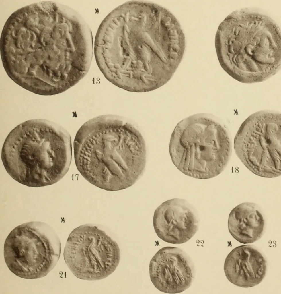 An illustration from Ta nomismata tou kratous ton Ptolemaion, 1904, leaf 84