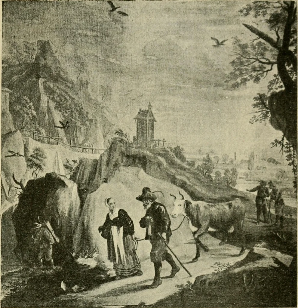An illustration from Tapestries and carpets from the palace of the Pardo [sic], woven at the royal manufactory of Madrid, loaned by His Majesty the King of Spain for exhibition by the Hispanic Society of America, 1917, leaf 16