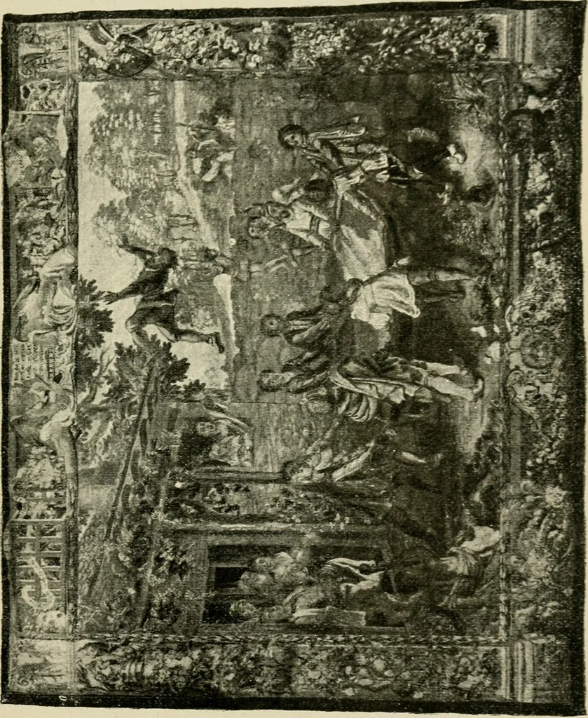 An illustration from Tapestries and carpets from the palace of the Pardo [sic], woven at the royal manufactory of Madrid, loaned by His Majesty the King of Spain for exhibition by the Hispanic Society of America, 1917, leaf 30