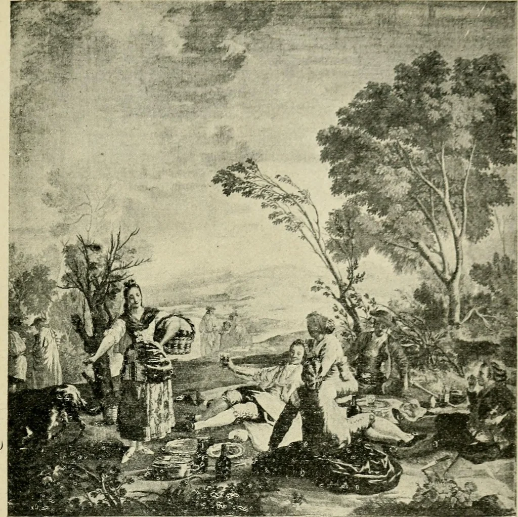 An illustration from Tapestries and carpets from the palace of the Pardo [sic], woven at the royal manufactory of Madrid, loaned by His Majesty the King of Spain for exhibition by the Hispanic Society of America, 1917, leaf 42