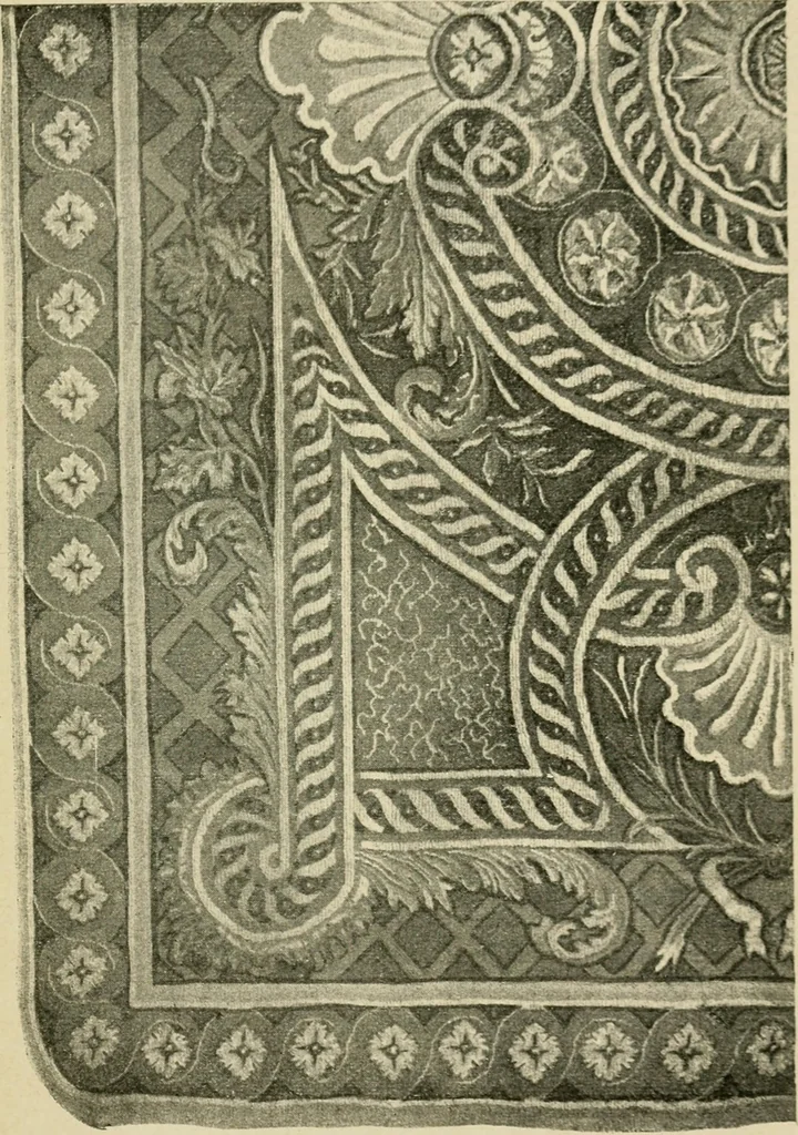 An illustration from Tapestries and carpets from the palace of the Pardo [sic], woven at the royal manufactory of Madrid, loaned by His Majesty the King of Spain for exhibition by the Hispanic Society of America, 1917, leaf 64