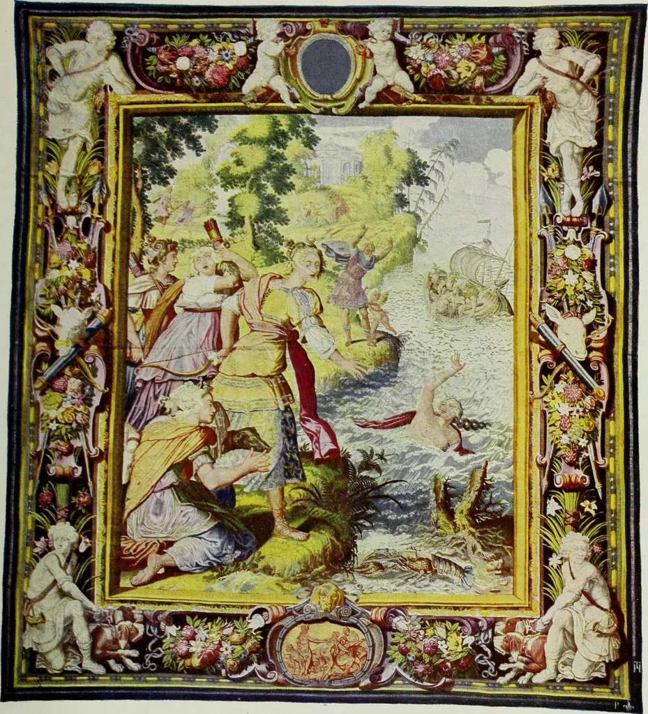 An illustration from The tapestries of the Vienna imperial court, 1922, leaf 92