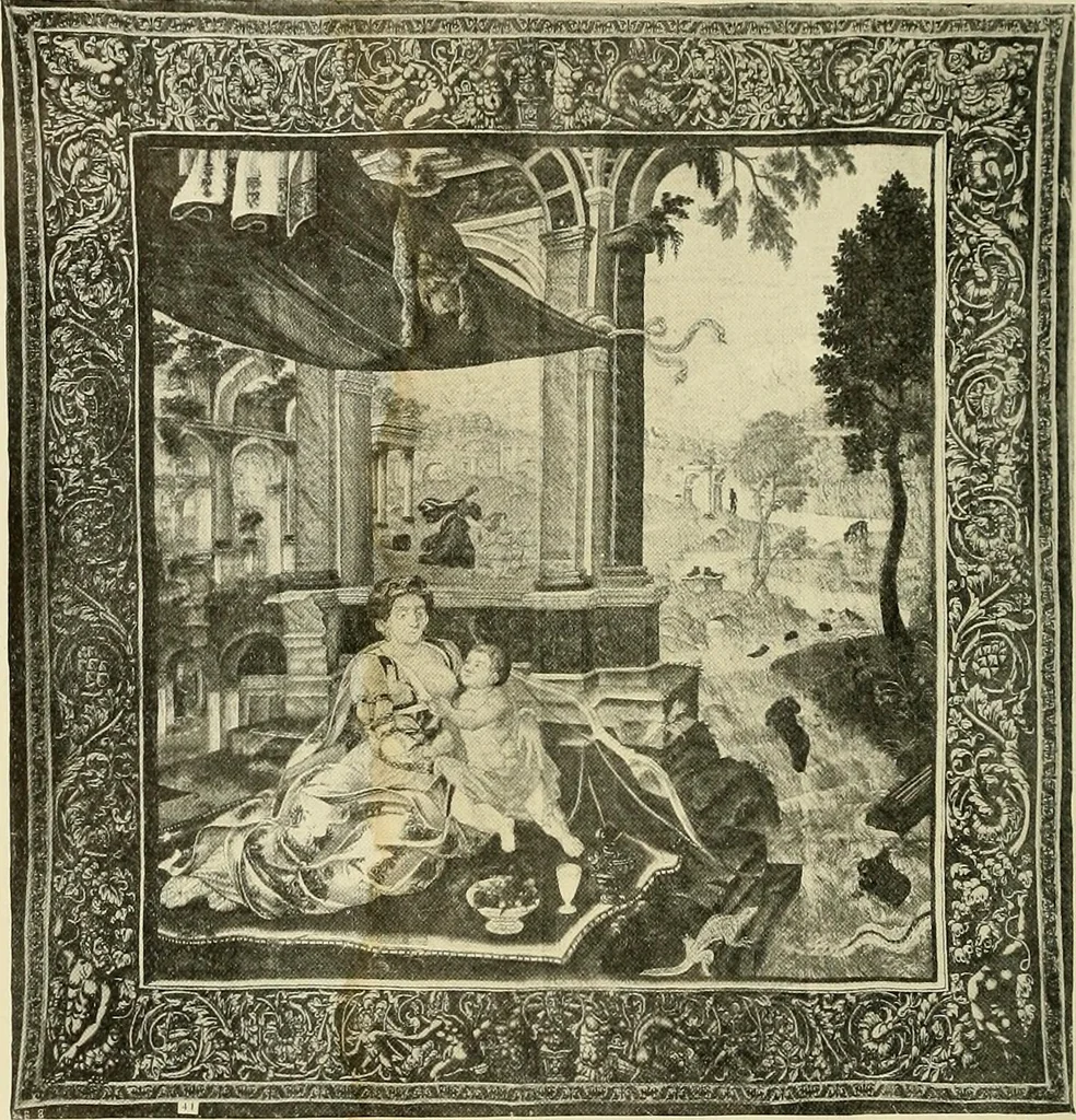 An illustration from Tapestries, textiles and embroideries; a loan exhibition given by the National Society of the Fine Arts in the Corcoran Gallery of Art, February fourteenth to twenty-ninth, nineteen hundred and eight, 1908, leaf 11