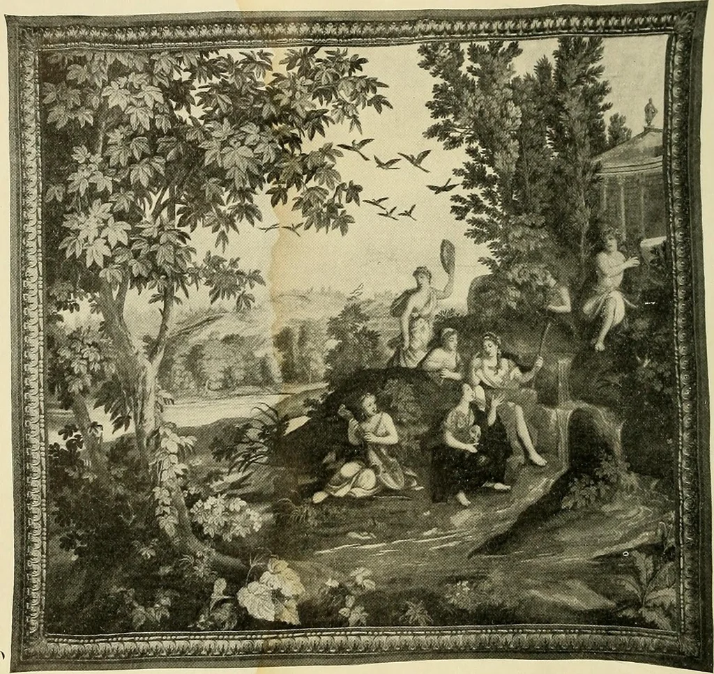 An illustration from Tapestries, textiles and embroideries; a loan exhibition given by the National Society of the Fine Arts in the Corcoran Gallery of Art, February fourteenth to twenty-ninth, nineteen hundred and eight, 1908, leaf 35