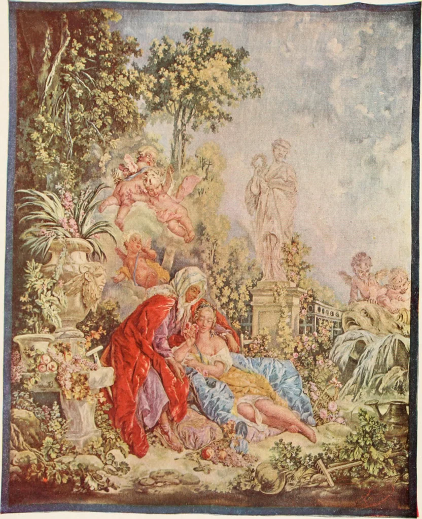 An illustration from Tapestries, their origin, history and renaissance, 1912, leaf 9