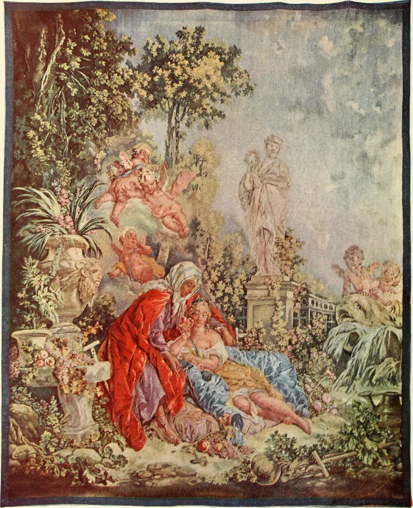 An illustration from Tapestries, their origin, history and renaissance, 1912, leaf 5