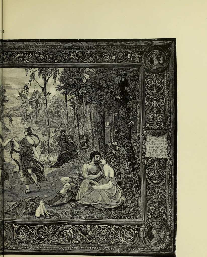 An illustration from Tapisseries, broderies et dentelles; recueil de modeles anciens et modernes, 1890, leaf 102