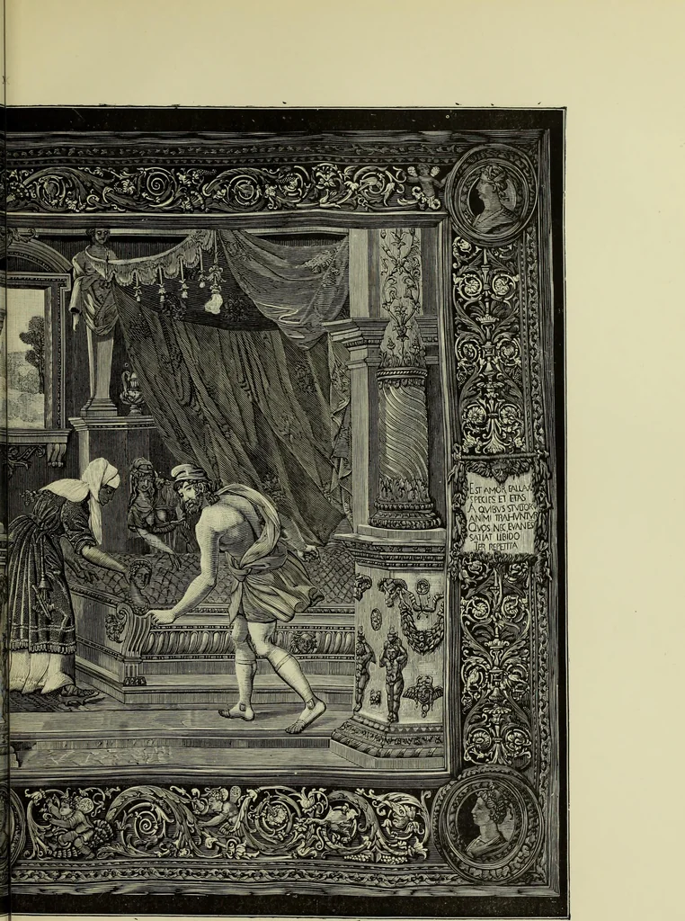 An illustration from Tapisseries, broderies et dentelles; recueil de modeles anciens et modernes, 1890, leaf 110