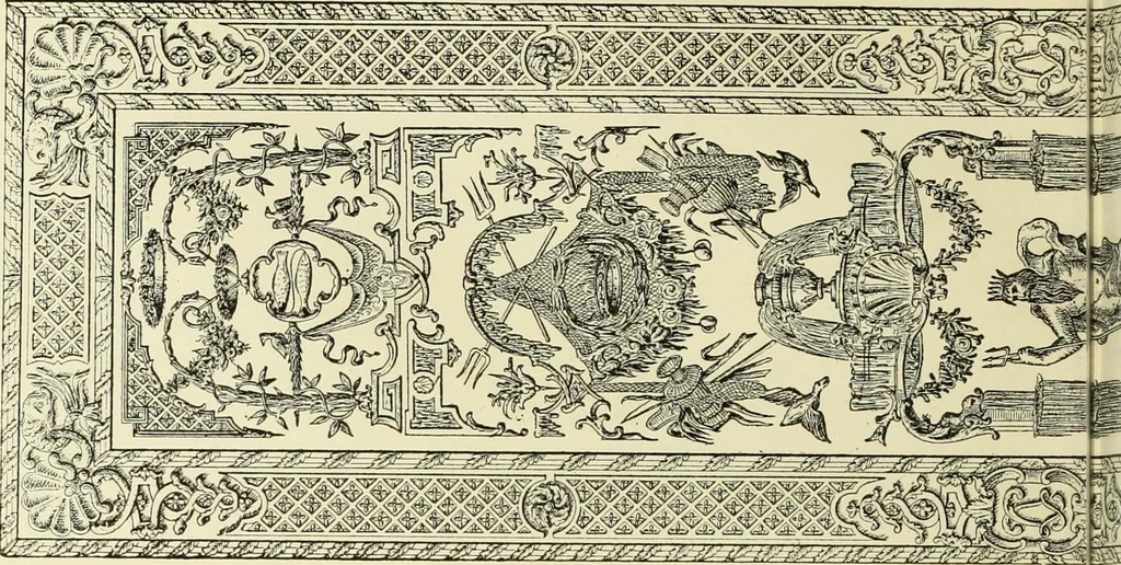 An illustration from Tapisseries, broderies et dentelles; recueil de modeles anciens et modernes, 1890, leaf 157